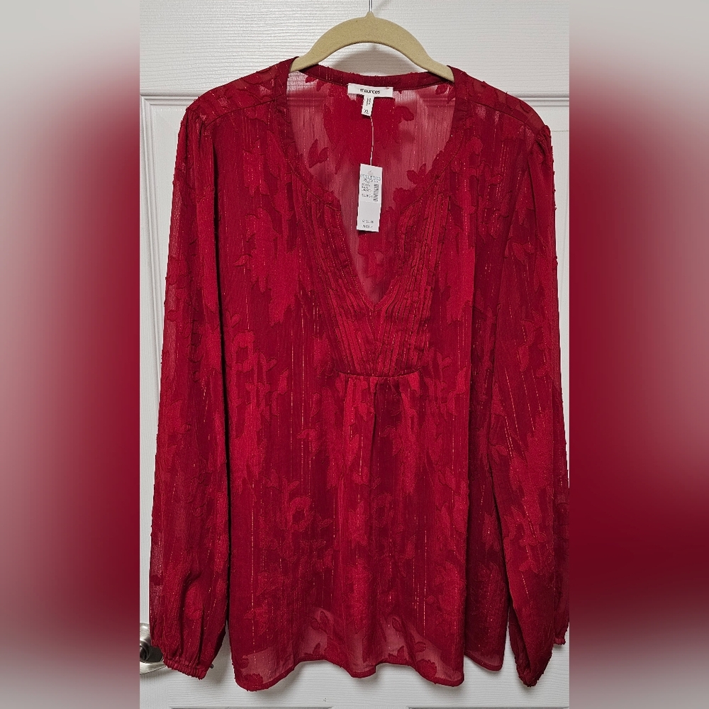 Maurices Vibrant Red Blouse